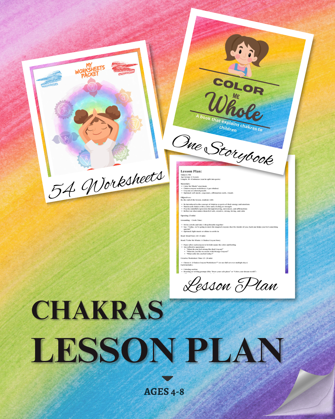 Kids Chakra Activities Bundle: SEL Mindfulness Worksheets (PDF Download) Ages 4-8