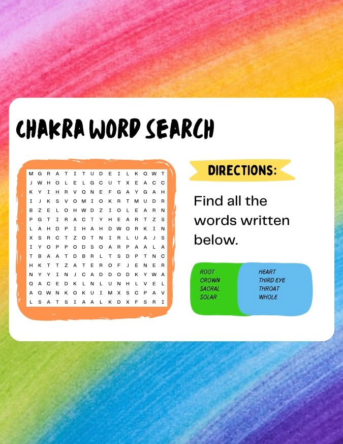 Kids Chakra Activities Bundle: SEL Mindfulness Worksheets (PDF Download) Ages 4-8